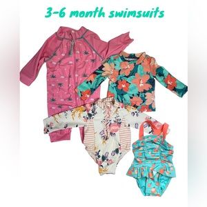 Lot of four pieces of size 3 month swim suits (Bonverano/cat&Jack/Carter’s)